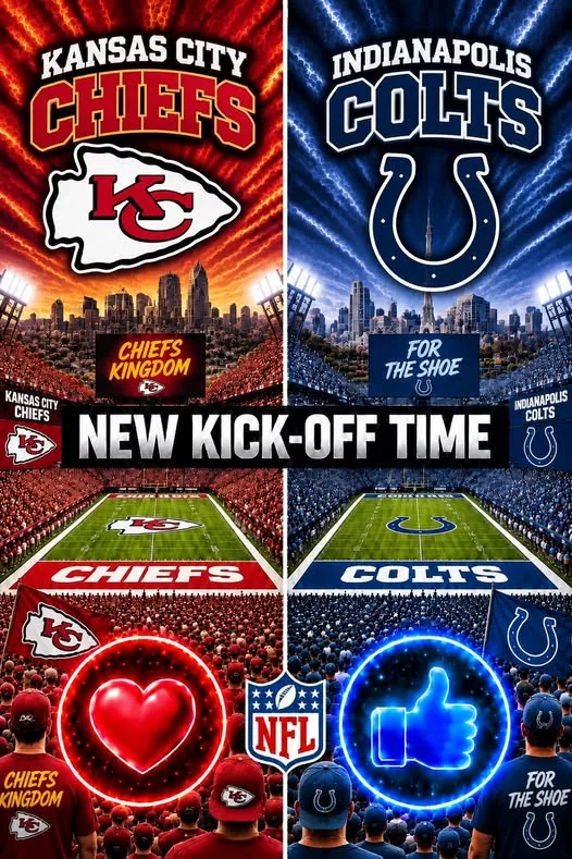 Cover Image for 🔥 “CANCEL YOUR SUNDAY PLANS!” — NFL DROPS A SCHEDULE BOMB: KANSAS CITY CHIEFS VS. INDIANAPOLIS COLTS SET TO SHAKE THE SEASON 🔥