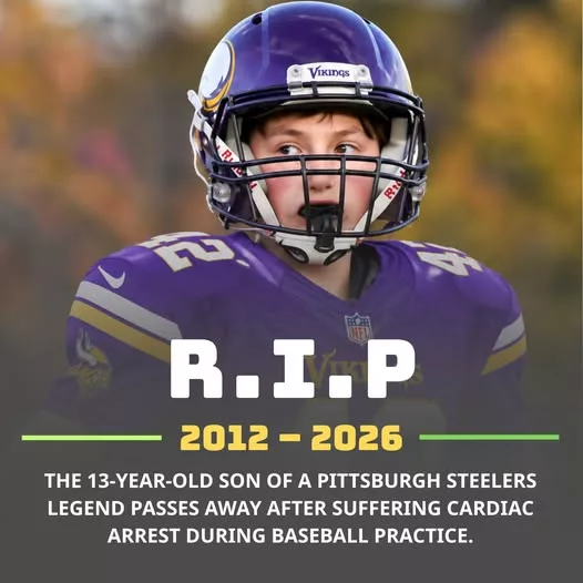 Cover Image for 🚨💔 SAD NEWS: 13-year-old son of Minnesota Vikings legend d.i.e.s after going into cardiac arrest during football practice