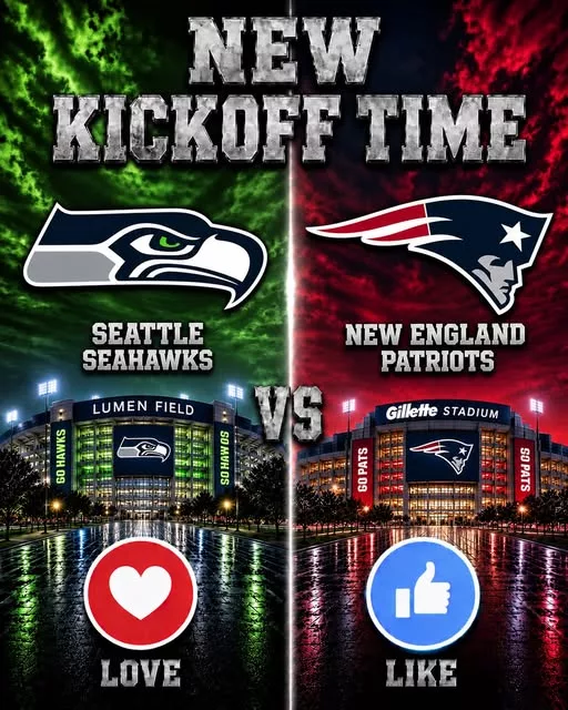 Cover Image for 🔥 “CANCEL YOUR PLANS!” — NFL Drops a Schedule Bomb: Seattle Seahawks vs. New England Patriots Set to Shake the Season