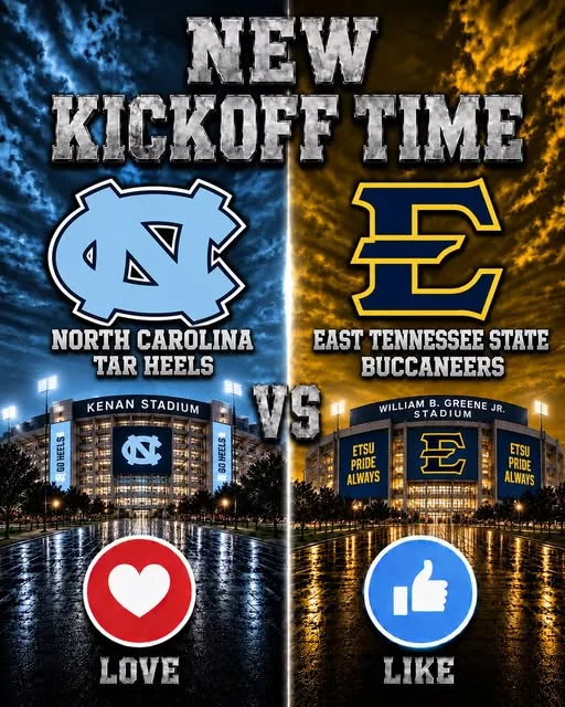 Cover Image for 🔥 “CANCEL YOUR SATURDAY PLANS!” — College Football Drops a Schedule Bomb: North Carolina Tar Heels vs. East Tennessee State Buccaneers Set to Shake the Season