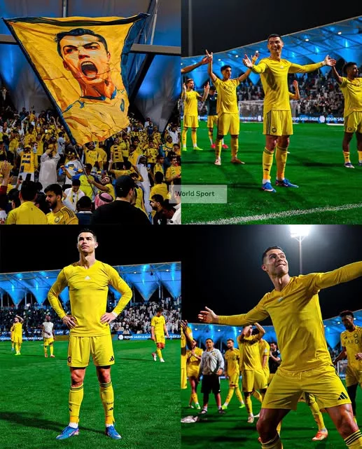 Cover Image for 🚨🔥 NINGUÉM ESPERAVA POR ISTO! OS ADEPTOS DO AL-NASSR PREPARARAM UMA HOMENAGEM GIGANTE PARA CRISTIANO RONALDO! O que aconteceu no Al-Awwal Park deixou milhares de adeptos completamente arrepiados. 💛💙 Mais uma vez, a “Yellow Nation” mostrou que a ligação com Cristiano Ronaldo vai muito além do futebol. Bandeiras gigantes, cânticos ensurdecedores, o lendário número 7 e imagens de Ronaldo como um verdadeiro super-herói transformaram o estádio num espetáculo inesquecível. Mas há um detalhe nessa homenagem que está a chamar especialmente a atenção dos fãs… 👀 Por que motivo os adeptos escolheram precisamente o 7.º minuto para celebrar o capitão? A resposta revela o tamanho extraordinário da ligação entre Ronaldo e os seus fãs na Arábia Saudita. ⚽🐐