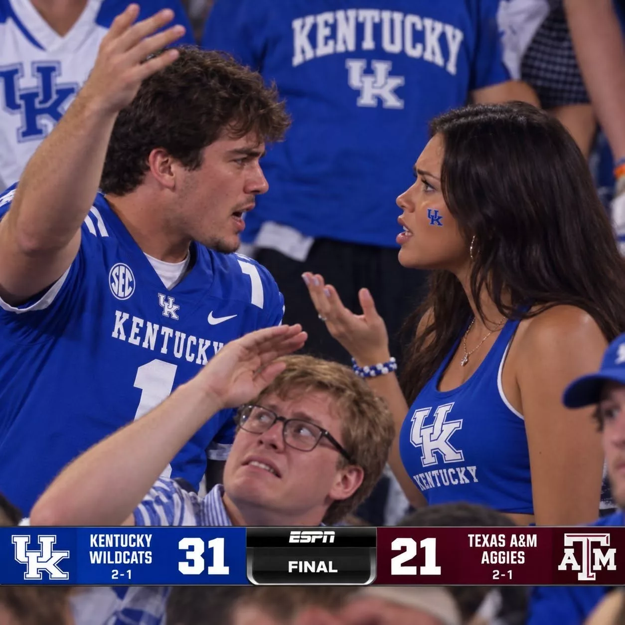 Cover Image for Big Blue Nation Stunned by Emotional Kentucky Wildcats Fan Couple Moment in the Stands