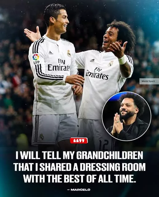 Cover Image for 🔥🇵🇹 MARCELO DEIXOU UMA FRASE SOBRE CRISTIANO RONALDO QUE ESTÁ A EMOCIONAR O MUNDO DO FUTEBOL! 🐐⚽  Anos depois de partilharem o lado esquerdo do Real Madrid, uma declaração atribuída a Marcelo voltou a colocar CR7 no centro das atenções. 👀  “Joguei com muitos jogadores incríveis, mas apenas um mudou a história.”  O antigo lateral não teria ficado por aí. Ao recordar os anos ao lado de Ronaldo, falou de trabalho, ambição, liderança e, claro, dos golos que marcaram uma era.  Juntos, Marcelo e Cristiano conquistaram quatro Ligas dos Campeões e protagonizaram uma das duplas mais temidas da Europa. 🏆🔥  Mas há uma parte desta homenagem que está a despertar ainda mais curiosidade…  O que terá Marcelo dito sobre Ronaldo que nunca esquecerá? 👀  A resposta pode explicar por que, para ele, CR7 não foi apenas um campeão — foi alguém que mudou a história. 🐐