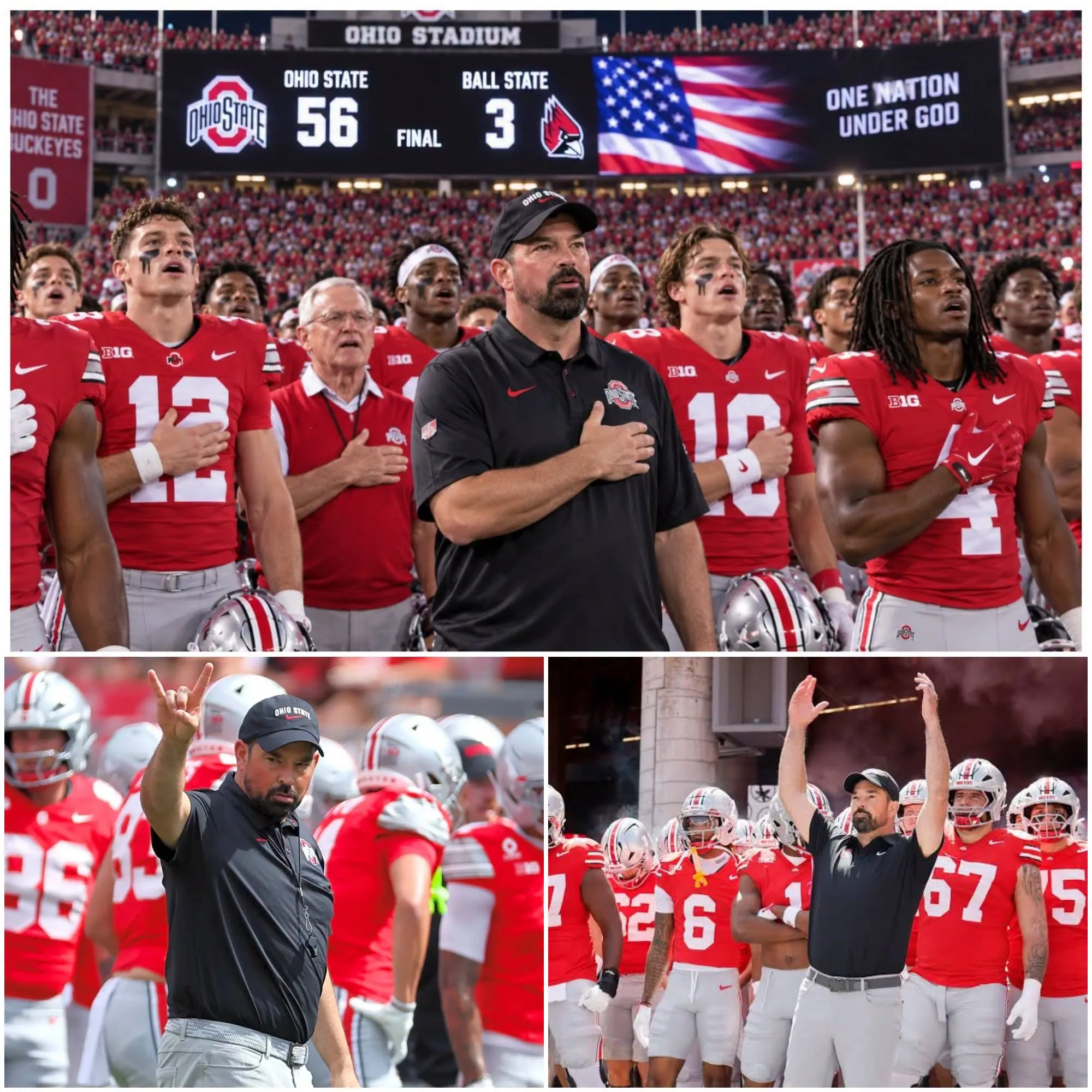 Cover Image for No One Expected It — Ohio State Buckeyes’ Emotional Postgame National Anthem Leaves Stadium in Tears After 56–3 Victory