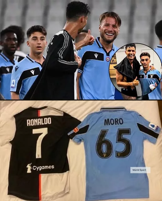 Cover Image for 🤯🇵🇹 RAÚL MORO ESPEROU QUASE 10 MINUTOS… E ENTÃO CRISTIANO RONALDO FEZ ALGO QUE ELE NUNCA MAIS ESQUECEU! 👀⚽  Depois de um jogo da Serie A contra a Juventus, em 2021, o jovem Raúl Moro tomou coragem e pediu a Cristiano Ronaldo para trocar de camisola.  CR7 respondeu apenas: “Espera por mim no túnel enquanto termino a entrevista.”  Moro ficou à espera, mas a dúvida começou a surgir: será que Ronaldo se esqueceria no meio da confusão pós-jogo? 😳  Não se esqueceu.  Quando terminou os compromissos com a imprensa, Ronaldo foi diretamente até ao jovem jogador, entregou-lhe a camisola, apertou-lhe a mão, perguntou como estava e ainda posou para uma fotografia.  ❤️ Um pequeno gesto… com uma memória para toda a vida.
