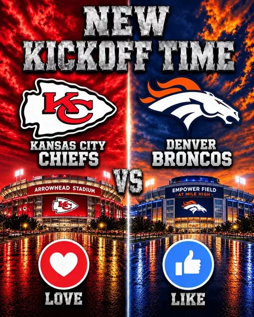Cover Image for 🔥 “CANCEL YOUR PLANS!” — NFL Drops a Schedule Bomb: Kansas City Chiefs vs. Denver Broncos Set to Shake the Season