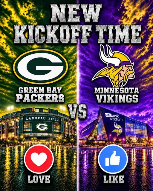 Cover Image for 🔥 “CANCEL YOUR SUNDAY PLANS!” — NFL Drops a Schedule Bomb: Green Bay Packers vs. Minnesota Vikings Set to Shake the Season