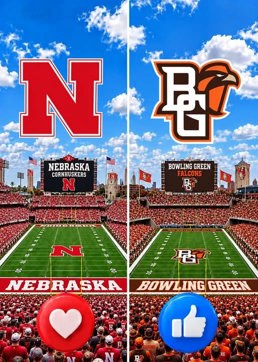 Cover Image for 🗓️ CONFIRMED: The Nebraska Cornhuskers vs. Bowling Green Falcons game has been scheduled. 🔥
