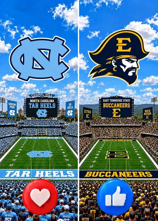 Cover Image for 🗓️ CONFIRMED: The North Carolina Tar Heels vs. East Tennessee State Buccaneers game has been scheduled. 🔥