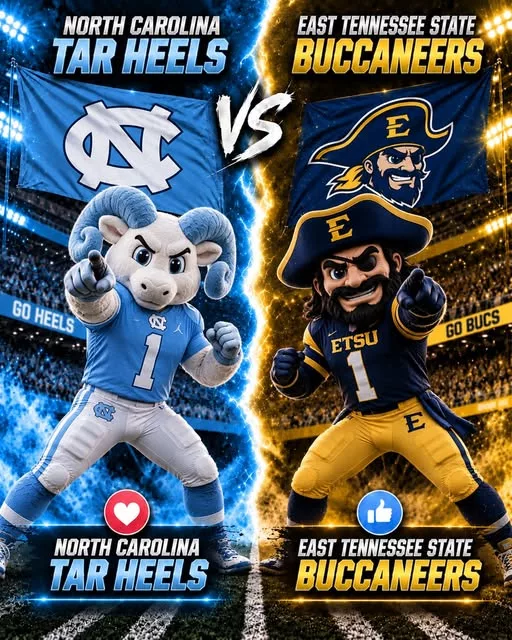 Cover Image for 🏈 WHICH CHANNELS WILL BROADCAST THE GAME BETWEEN NORTH CAROLINA TAR HEELS AND EAST TENNESSEE STATE BUCCANEERS? 🔥❤️