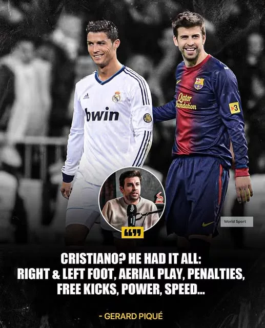 Cover Image for 🚨🔥 PIQUÉ REVELA O QUE TORNAVA CRISTIANO RONALDO UMA “MÁQUINA” IMPARÁVEL! 😳🐐  Gerard Piqué, antigo defesa do Barcelona, deixou uma declaração que voltou a incendiar o debate sobre Cristiano Ronaldo no seu auge. 👀  Depois de ter partilhado balneário com CR7 no Manchester United e, mais tarde, enfrentado o português em alguns dos maiores duelos entre Real Madrid e Barcelona, Piqué conhecia bem o desafio de tentar pará-lo.  E há um detalhe que chama especialmente a atenção…  Segundo o antigo central, Ronaldo tinha tudo: pé direito, pé esquerdo, jogo aéreo, penáltis, livres, força e velocidade. 😱🔥  Mas o mais impressionante foi a transformação de Ronaldo num goleador absolutamente devastador.  🐐 Como era possível parar um jogador que parecia não ter qualquer ponto fraco?  👇 A resposta de Piqué vai surpreender muitos adeptos…