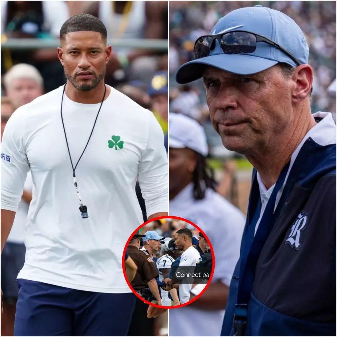 Cover Image for BREAKING NEWS: The NCAA Disciplinary Committee (COI) has issued a warning and fined Rice Owls Football head coach Scott Abell $20,000 for unsportsmanlike conduct after he shouted “profanity” three times at Notre Dame head coach Marcus Freeman. The explosive exchange happened following a controversial late-game play during Notre Dame’s blowout 52–0 victory tonight, a moment that visibly angered Abell… (VIDEO)
