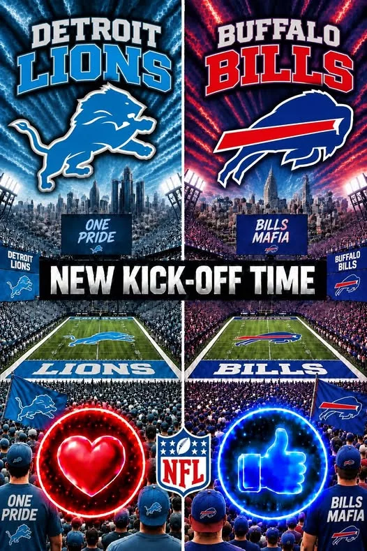 Cover Image for 🔥 “CANCEL YOUR THURSDAY PLANS!” — NFL DROPS A SCHEDULE BOMB: DETROIT LIONS vs. BUFFALO BILLS SET TO SHAKE THE SEASON 🔥