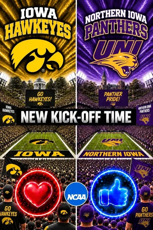 Cover Image for 🔥 “CANCEL YOUR SATURDAY PLANS!” — COLLEGE FOOTBALL DROPS A SCHEDULE BOMB: IOWA HAWKEYES vs. NORTHERN IOWA PANTHERS SET TO SHAKE THE SEASON 🔥