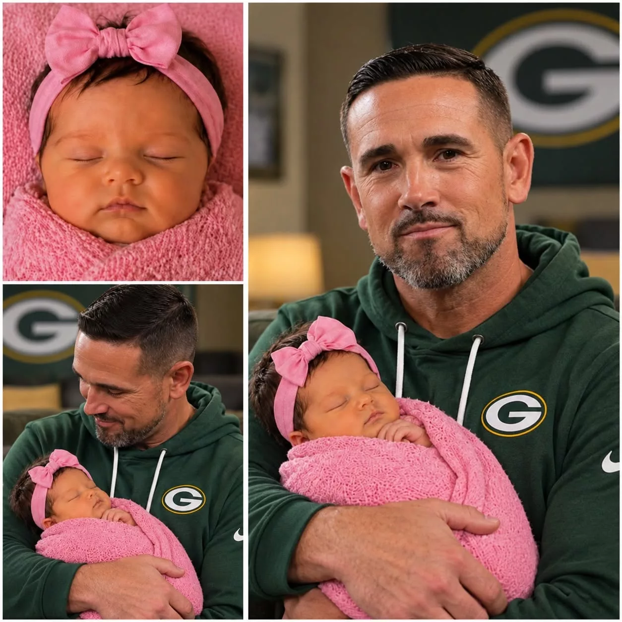 Cover Image for MATT LAFLEUR WELCOMES A NEW BABY — AND THE CHILD’S HEARTFELT NAME IS MELTING HEARTS ACROSS PACKERS NATION