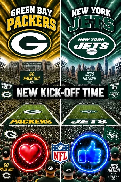 Cover Image for 🔥 “CANCEL YOUR SUNDAY PLANS!” — NFL DROPS A SCHEDULE BOMB: GREEN BAY PACKERS vs. NEW YORK JETS SET TO SHAKE THE SEASON 🔥