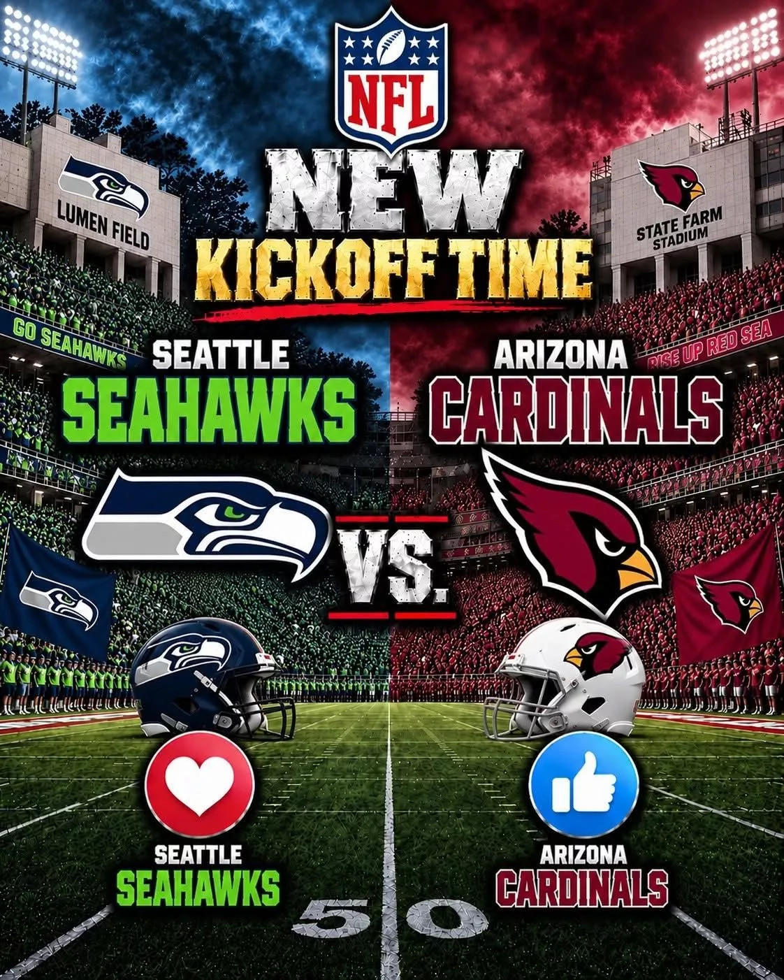 Cover Image for 🚨 KICKOFF ALERT: Seattle Seahawks vs. Arizona Cardinals — Fans Urged to Check Sunday’s Game Time and TV Schedule