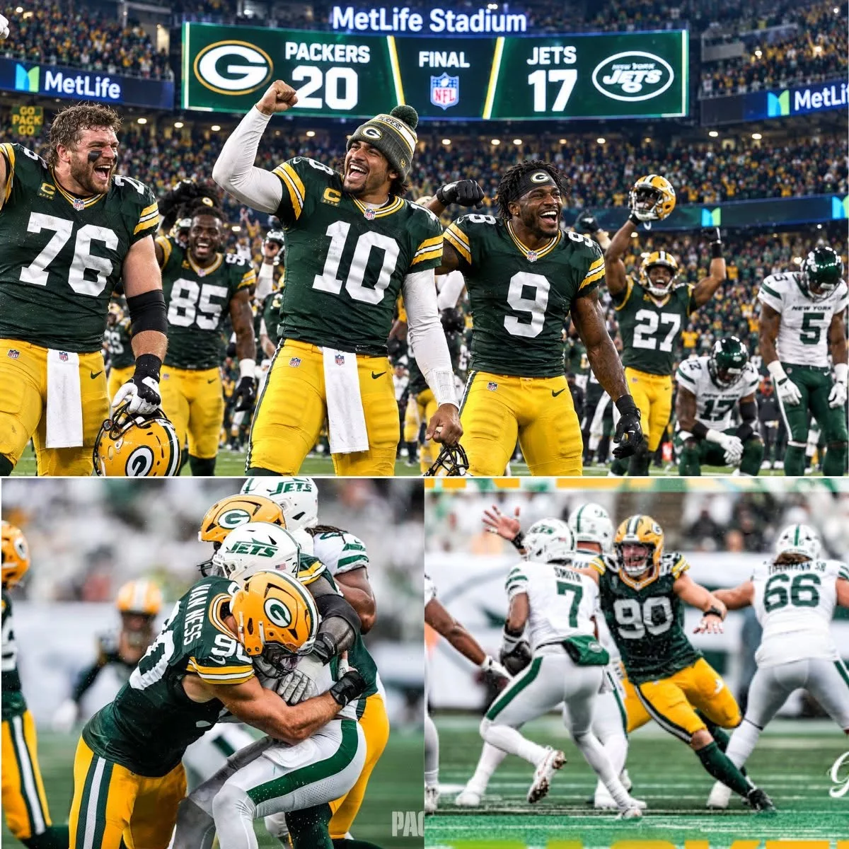 Cover Image for 💚🏈 GREEN BAY PACKERS SHOW RESILIENCE AND UNITY AFTER A HARD-FOUGHT BATTLE WITH NEW YORK JETS–poi