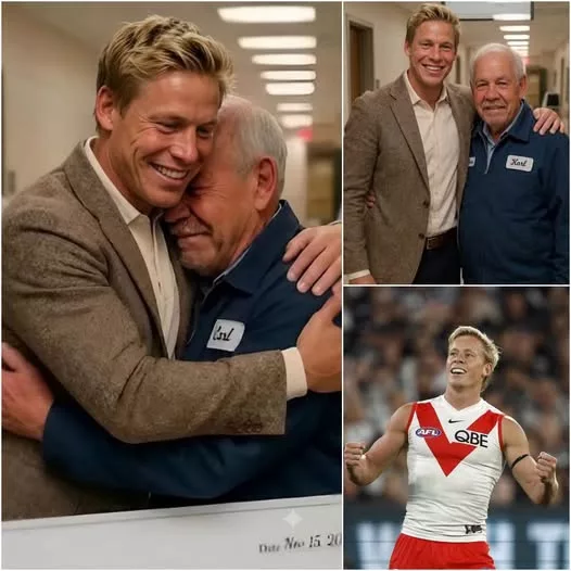 Cover Image for 🏉 HEARTWARMING MOMENT: ISAAC HEENEY’S SURPRISE REUNION LEAVES EVERYONE SPEECHLESS… ❤️  Isaac Heeney thought he was simply returning to the place where his football journey began. Instead, he came face-to-face with someone from his childhood he never expected to see still working there.  At 79, Mr. Harris remains a familiar presence around the grounds — quietly doing the work he has done for generations of young players.  For Heeney, seeing him again brought back memories of those early days: long training sessions, quiet encouragement and a familiar smile on the sidelines.  But this reunion wasn’t just about remembering the past.  What Heeney did next reportedly turned an ordinary surprise visit into a deeply emotional moment…  👀 And the reason behind it may touch your heart. 👇