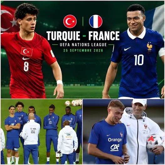 Cover Image for 🚨 COUP DE THÉÂTRE EN LIGUE DES NATIONS !  Le très attendu affrontement entre la France et la Turquie vient de connaître un changement aussi soudain qu’inattendu dans le calendrier officiel. La nouvelle a immédiatement attiré l’attention des supporters des deux camps, alors que les préparatifs semblaient déjà lancés.  Mais derrière cette modification de dernière minute, une question intrigue particulièrement : pourquoi cette rencontre a-t-elle été déplacée ?  Aucune explication détaillée ne permet encore de comprendre pleinement ce changement, alimentant les interrogations autour de cette décision.  Les Bleus et la Turquie devront-ils revoir toute leur préparation ? Et surtout, qu’est-ce qui a réellement provoqué ce bouleversement du calendrier ?  Une chose est certaine : ce changement pourrait réserver encore quelques surprises… 👀🇫🇷🇹🇷