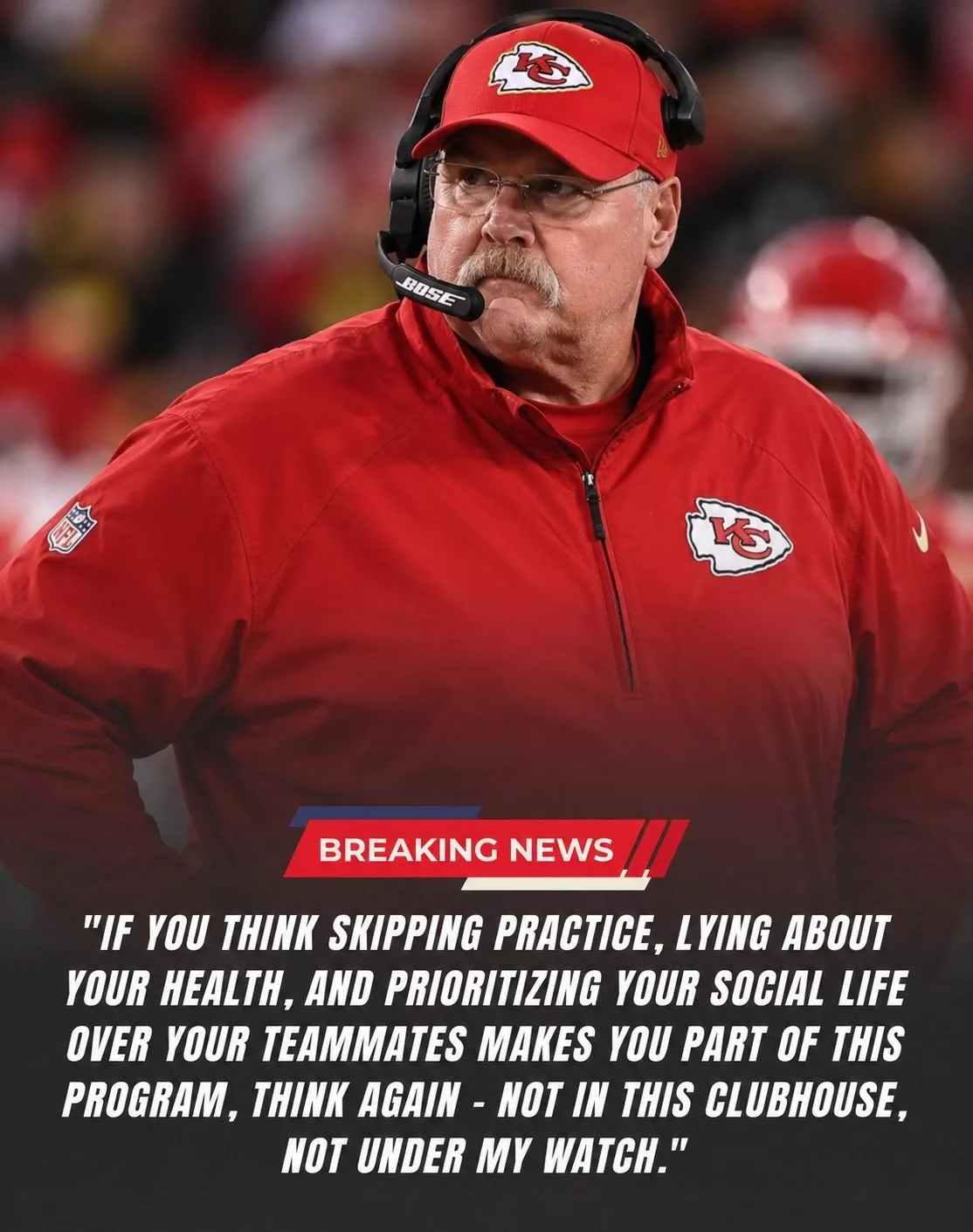 Cover Image for BREAKING: Andy Reid Suspends Three Chiefs Stars After Stunning Team Discipline Incident