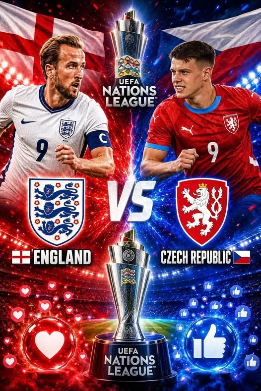 Cover Image for 🚨 UPDATED MATCH TIME CONFIRMED! — ENGLAND vs CZECHIA JUST GOT A NEW SCHEDULE! 🏴⚽🇨🇿  England’s highly anticipated UEFA Nations League clash with Czechia has just taken an unexpected turn, with an updated broadcast schedule now grabbing supporters’ attention.  After days of waiting, fans finally have a revised time to mark on their calendars — but why has the schedule changed, and could the new timing affect the build-up to one of the most eagerly watched encounters?  England will be looking to make a statement in League A, while Czechia will be determined to challenge one of Europe’s biggest football nations.  The countdown has changed.  So, when will the match now kick off? 👀👇  Full updated details below!