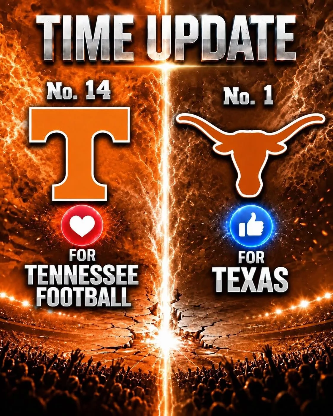 Cover Image for 🏈 HOW TO WATCH: No. 14 TENNESSEE VOLUNTEERS FOOTBALL vs. No. 1 TEXAS LONGHORNS — The Stage Is Set for a Massive College Football Showdown, Official Kickoff Time Confirmed… Full details below👇👇👇