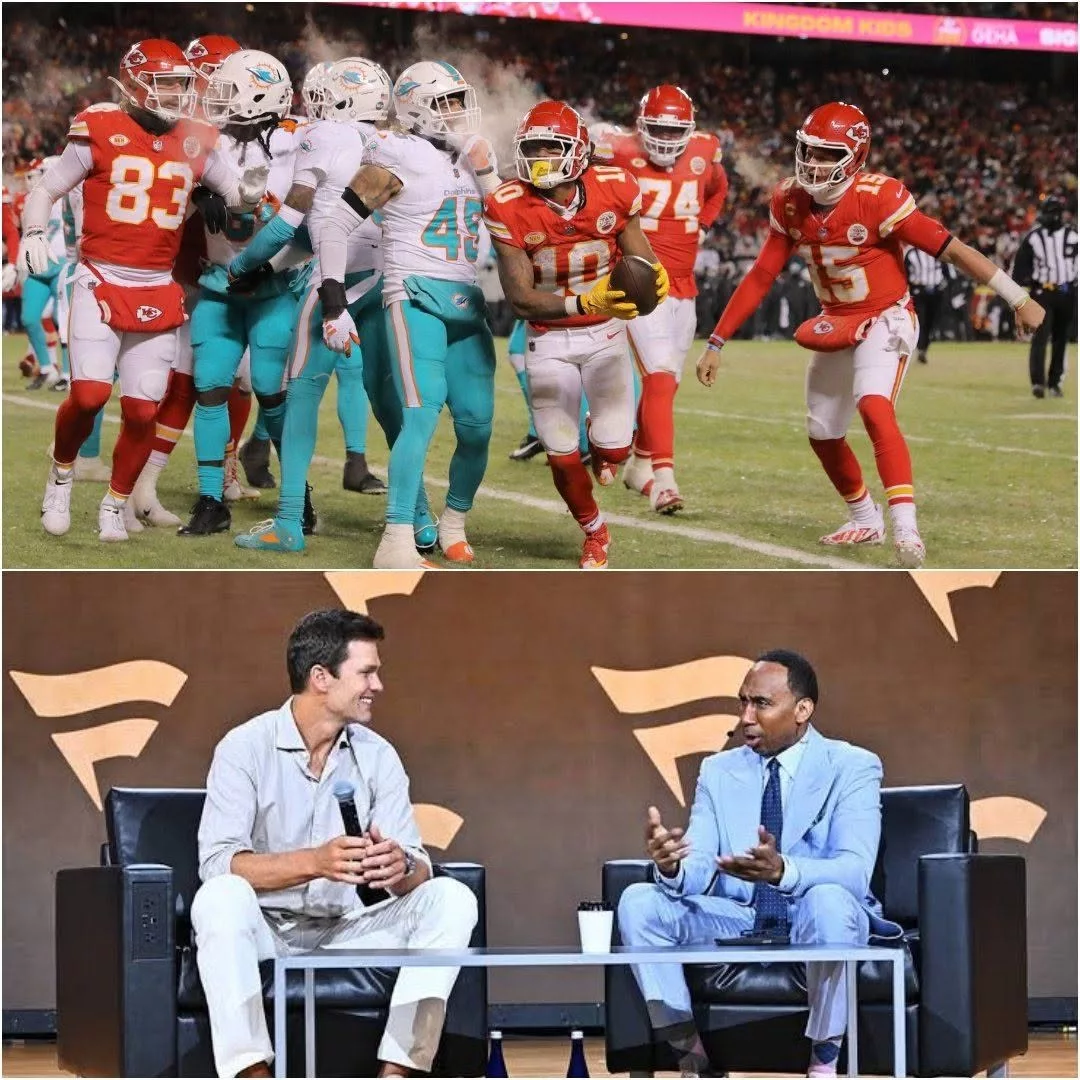 Cover Image for “SIT DOWN. AND BE QUIET, STEPHEN A.” — Tom Brady SHUTS DOWN Stephen A. Smith LIVE ON AIR After Fiery Kansas City Chiefs Attack Ahead of Dolphins Clash