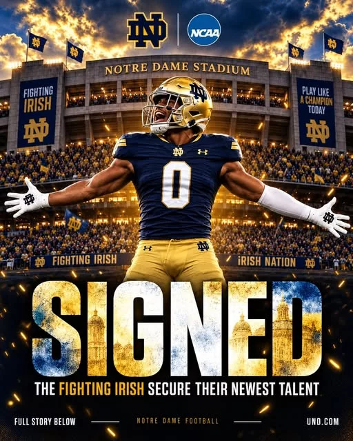 Cover Image for 🚨 WELCOME: THE 5-STAR STAR RETURNS TO THE NOTRE DAME FIGHTING IRISH — AND THE ENTIRE COLLEGE FOOTBALL WORLD IS ALREADY TREMBLING IN FEAR! ☘️💙💛🏈🔥