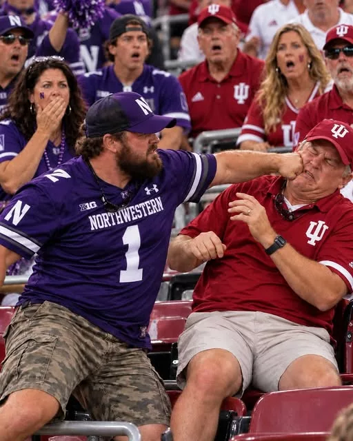 Cover Image for 🚨 SHOCKING VIDEO: Footage Appears to Show Northwestern Wildcats Fan Hitting Indiana Hoosiers Fan in Violent Postgame Brawl After 23–29 Loss [VIDEO]