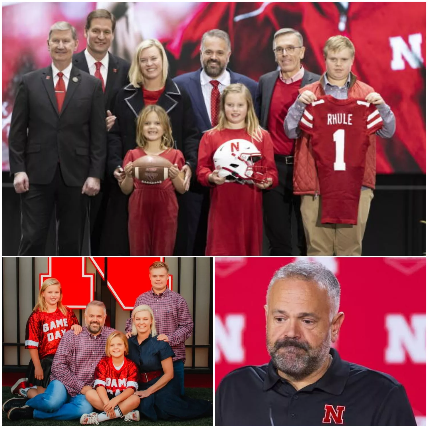 Cover Image for “OUR HEARTS ARE BROKEN!” 💔 Nebraska Cornhuskers Rally Around Matt Rhule Amid a Heartbreaking Family Situation