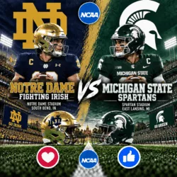 GAME TIME MOVED: Notre Dame Fighting Irish vs. Michigan State Spartans Rescheduled