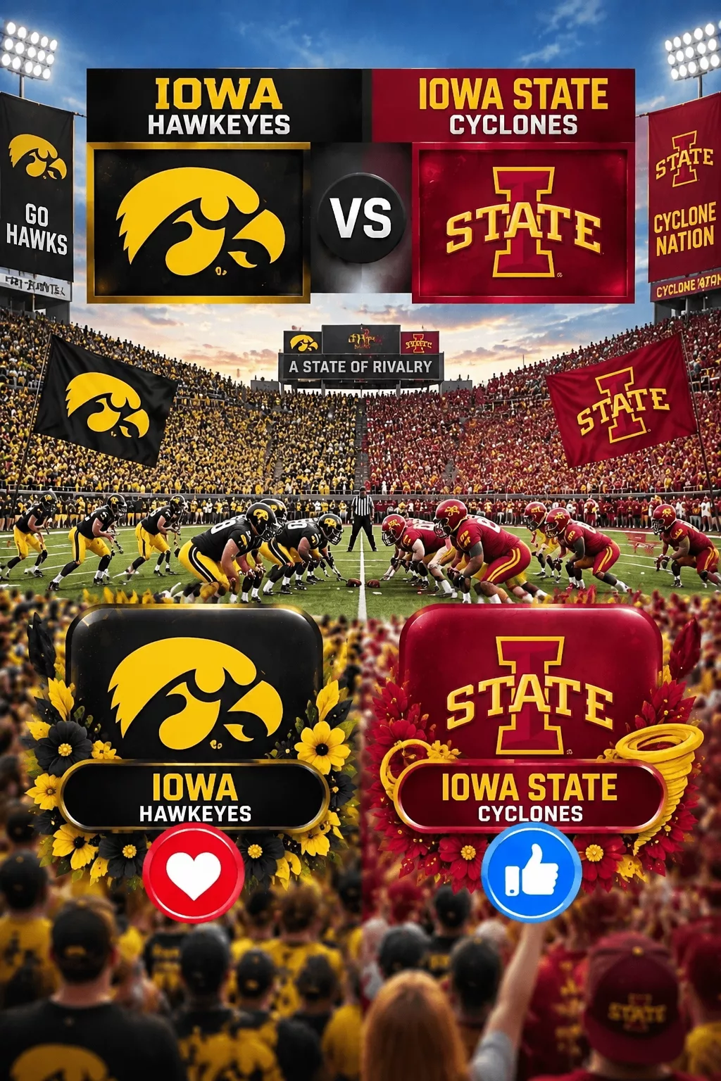 Cover Image for Battle for the Cy-Hawk Trophy: Why the Iowa vs. Iowa State Showdown Matters