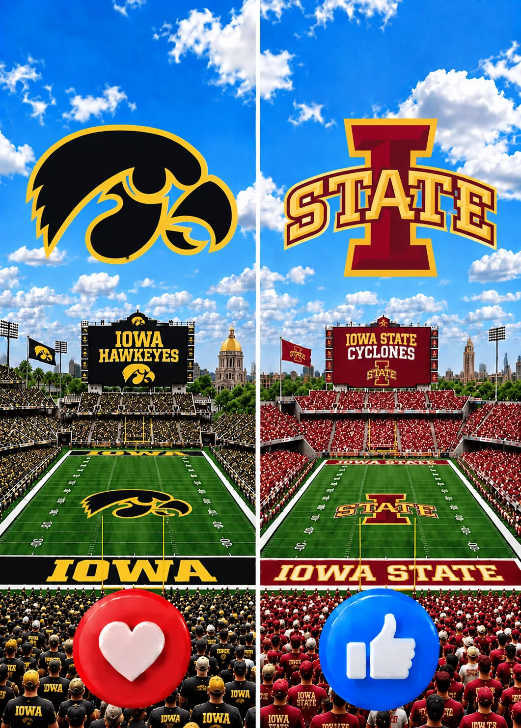 Cover Image for CONFIRMED: The Iowa Hawkeyes vs. Iowa State Cyclones game has been scheduled.