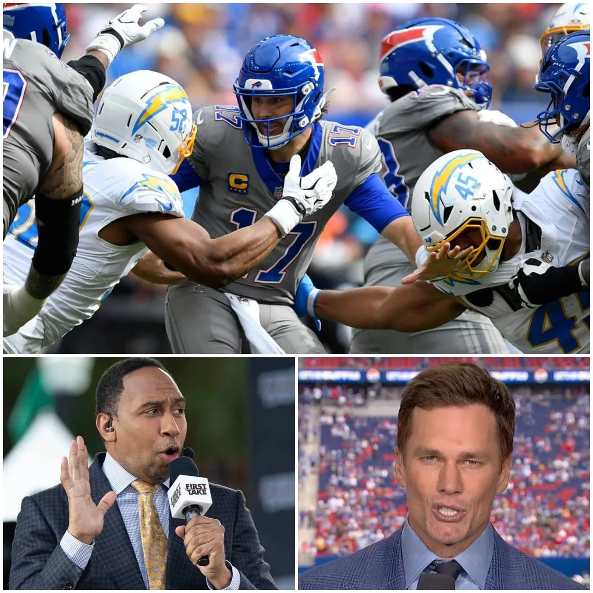 Cover Image for 🚨 “BUFFALO SURVIVED — THEY DIDN’T DOMINATE”: Stephen A. Smith Questions the Bills’ Wild 24–16 Win Over the Chargers — But Tom Brady’s Five-Word Response Turns the Entire Debate Upside Down…