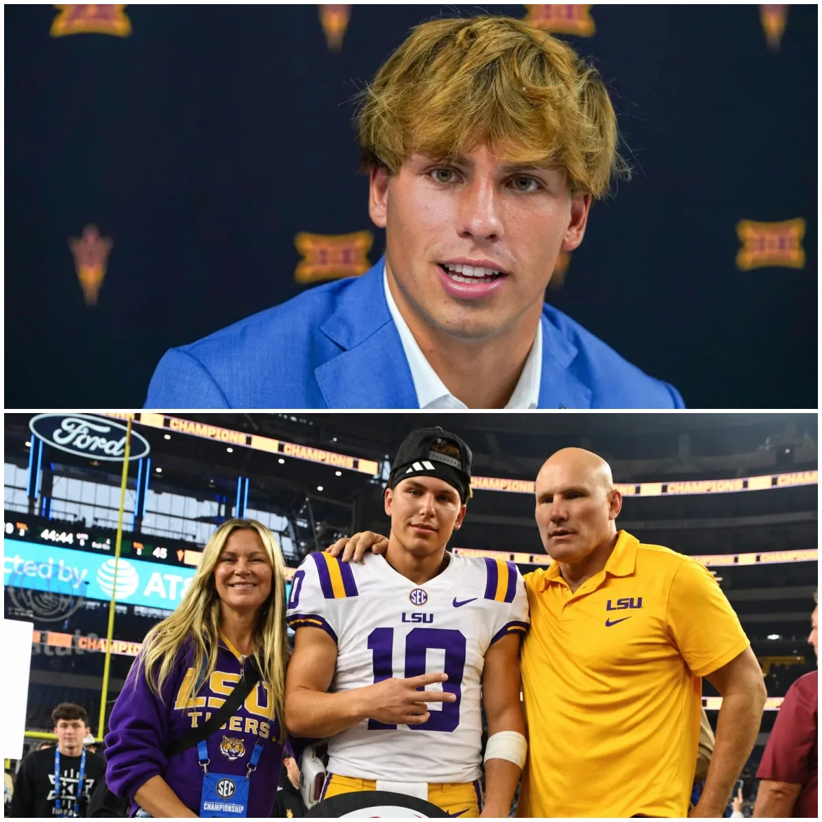 Cover Image for GOOD NEWS: LSU Tigers star Sam Leavitt quietly used his earnings from last season to pay off his parents’ home mortgage. “My mom used to work double shifts and skip meals so I could afford to attend training camps and 7-on-7 tournaments… I’ve waited years to be able to do this for her,” Sam shared as he personally handed his parents the documents confirming the home was fully paid off. Fighting back tears of emotion, his mother hugged her son tightly and whispered five heartfelt words: “You’ve made me so proud.”