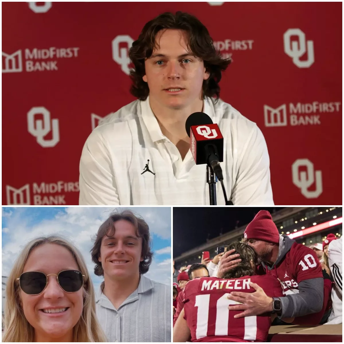 Cover Image for GOOD NEWS: Oklahoma Sooners star John Mateer quietly used his earnings from last season to pay off his parents’ home mortgage. “My mom used to work double shifts and skip meals so I could afford to attend training camps and 7-on-7 tournaments… I’ve waited years to be able to do this for her,” John shared as he personally handed his parents the documents confirming the home was fully paid off. Fighting back tears of emotion, his mother hugged her son tightly and whispered five heartfelt words: “You’ve made me so proud.”