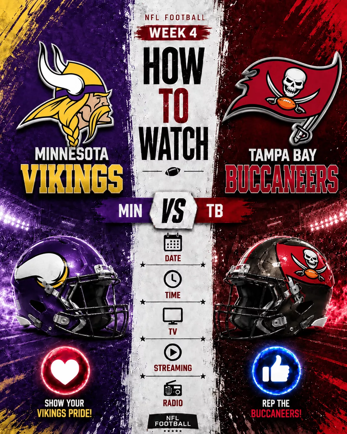 Cover Image for HOW TO WATCH: Minnesota Vikings vs. Tampa Bay Buccaneers — Game Time, TV Channel, Streaming Info, and Everything You Need to Know