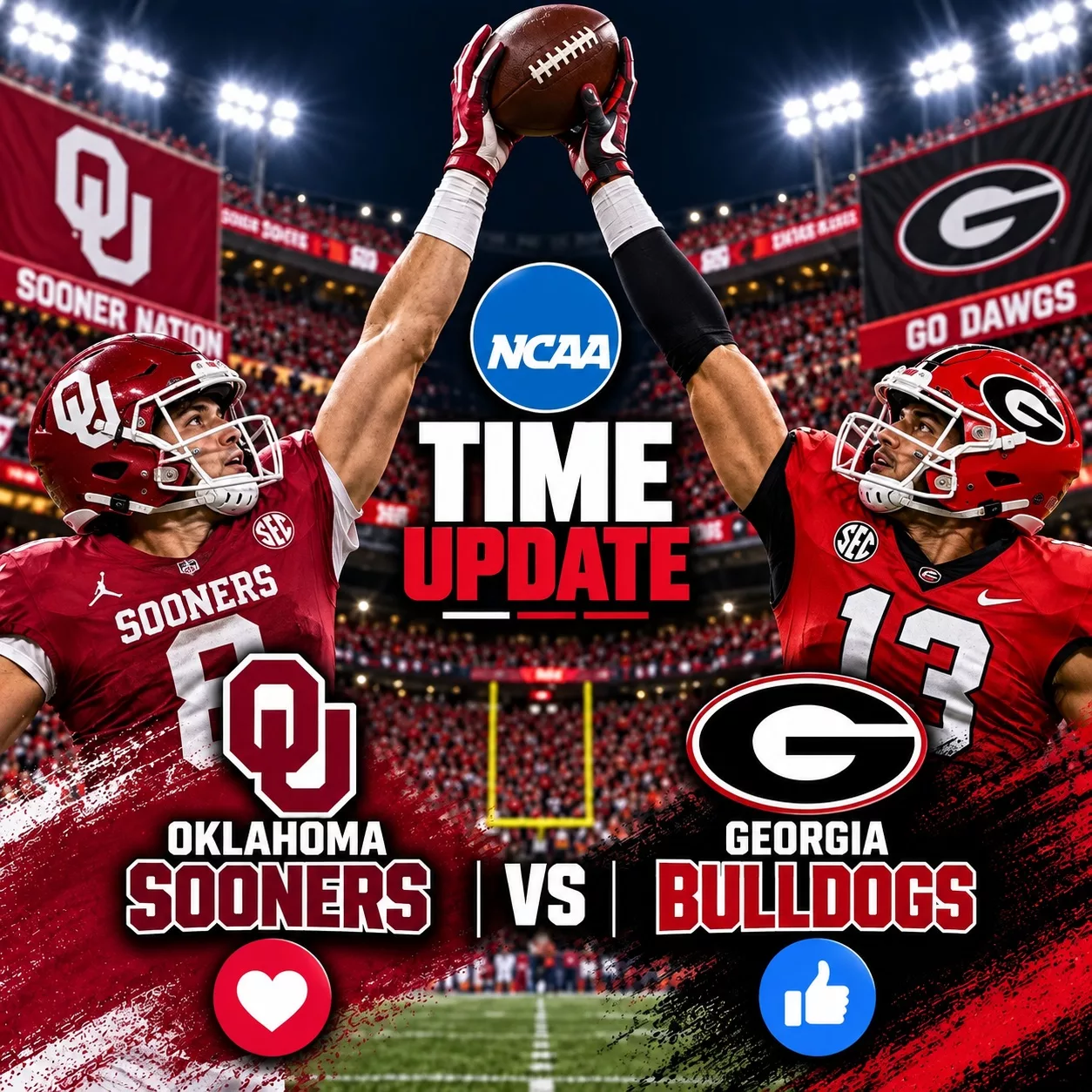 Cover Image for π¨π TIME UPDATE: OKLAHOMA SOONERS VS. GEORGIA BULLDOGS β TWO SEC POWERHOUSES ARE READY FOR A BLOCKBUSTER SHOWDOWN IN ATHENS! π₯ Clear your calendar as Oklahoma and Georgia prepare for a heavyweight battle loaded with explosive plays, enormous pressure, and national implications. π EVERYTHING YOU NEED TO KNOW IS IN THE FIRST COMMENT.