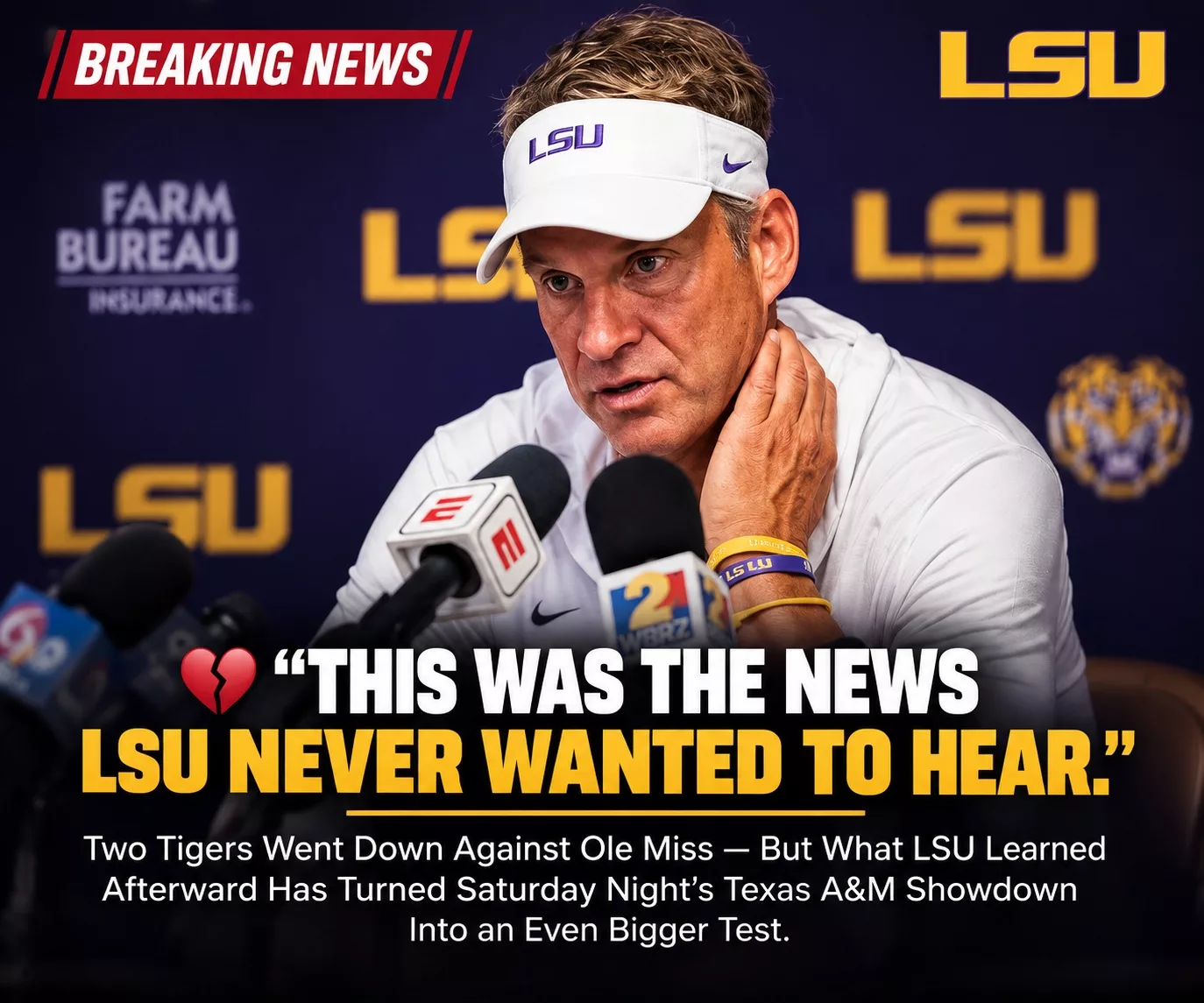 Cover Image for π¨ BREAKING: LSU Hit With Brutal News Before Texas A&M Showdown β Two Key Tigers Went Down Against Ole Miss, and What It Means for Saturday Night Has Suddenly Become a Major Concern in Baton Rougeβ¦