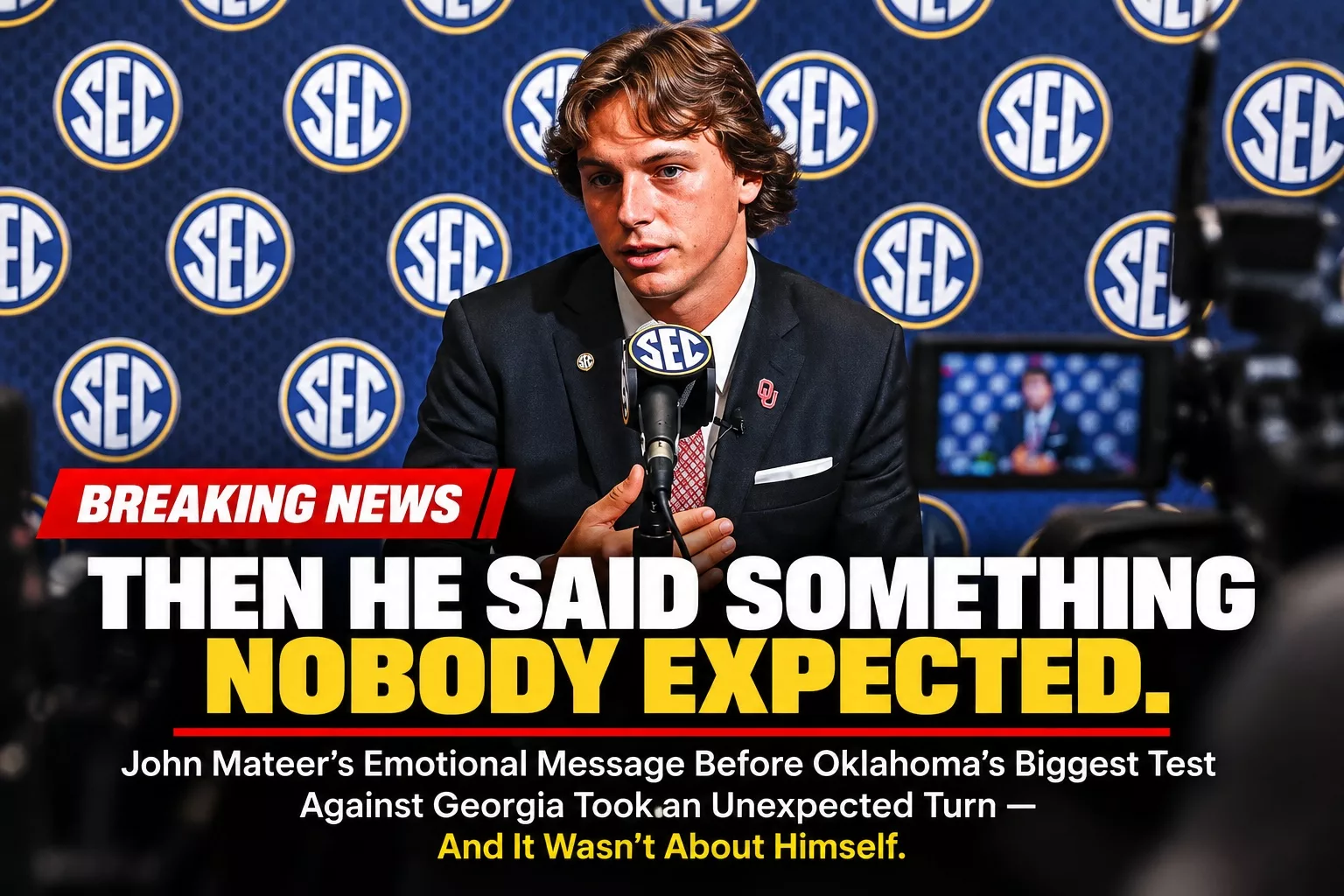 Cover Image for 😢 “I’M READY TO GIVE EVERYTHING I HAVE”: An Emotional Oklahoma Sooners Quarterback Opens Up Ahead of the Blockbuster Showdown With Georgia — But His Powerful Message About His Teammates Has Hit Sooners Fans Even Harder…