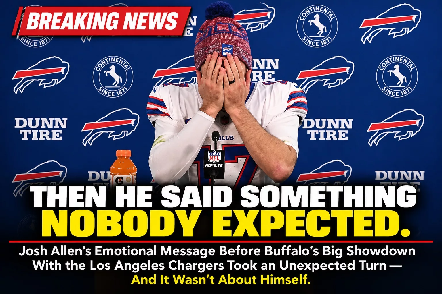 Cover Image for 😢 “I’M READY TO GIVE EVERYTHING I HAVE”: An Emotional Josh Allen Opens Up Ahead of the Buffalo Bills’ Blockbuster Showdown With the Los Angeles Chargers — But His Powerful Message About His Teammates Has Hit Bills Mafia Even Harder…