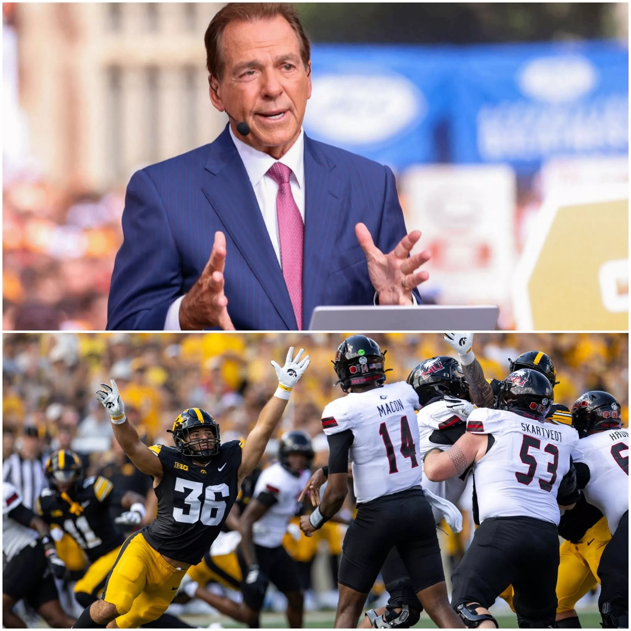 Cover Image for BREAKING NEWS: College football legend Nick Saban has delivered a nine-word warning to Iowa Hawkeyes head coach Kirk Ferentz and the entire Hawkeyes squad following their dominant 40–0 victory over the Northern Illinois Huskies.