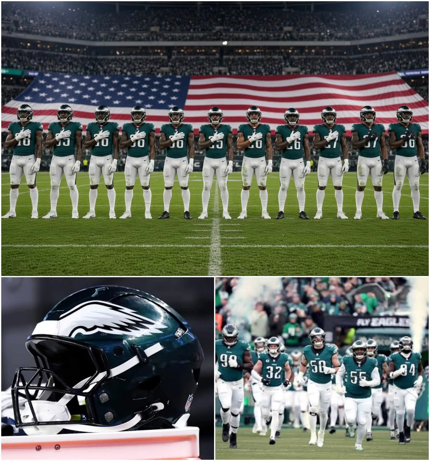 Cover Image for No one expected it — but an emotional National Anthem moment involving the Philadelphia Eagles before their showdown against the Washington Commanders brought the stadium to a standstill.