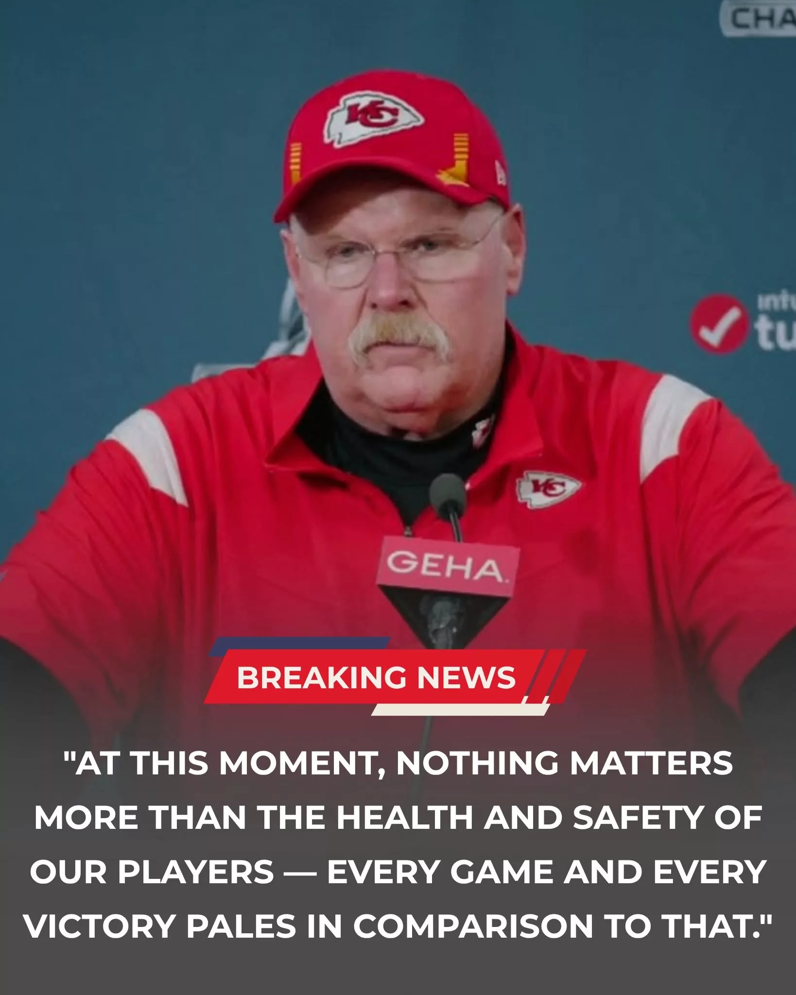 Cover Image for 30 minutes ago, Kansas City Chiefs head coach Andy Reid somberly confirmed that a key player was involved in an accident on the way to practice, as the team was preparing for its upcoming matchup against the Denver Broncos.
