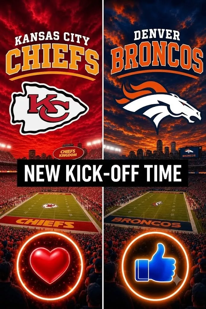 Cover Image for “CANCEL YOUR MONDAY PLANS!” — NFL Drops a Schedule Bomb: Denver Broncos vs. Kansas City Chiefs Set to Shake the Season 🔥