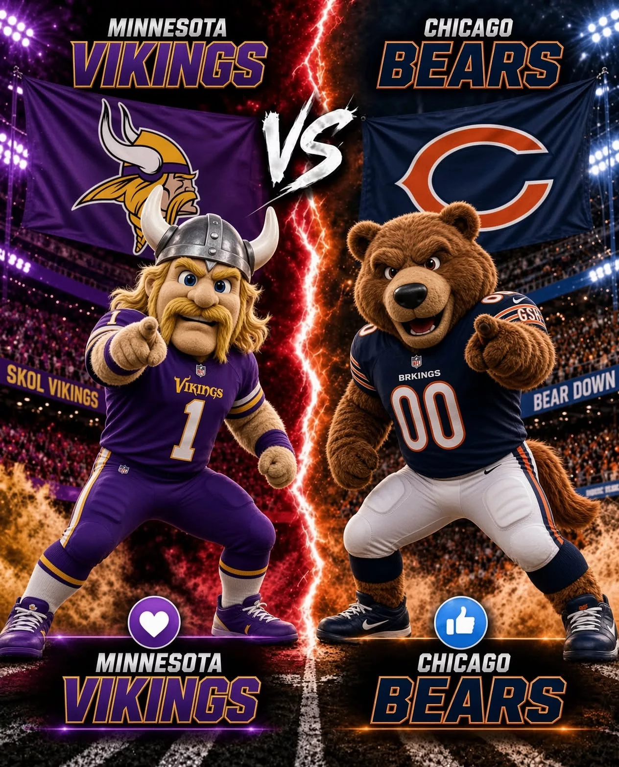 Cover Image for 🗓️ CONFIRMED: The Minnesota Vikings vs. Chicago Bears game has been rescheduled. 🔥