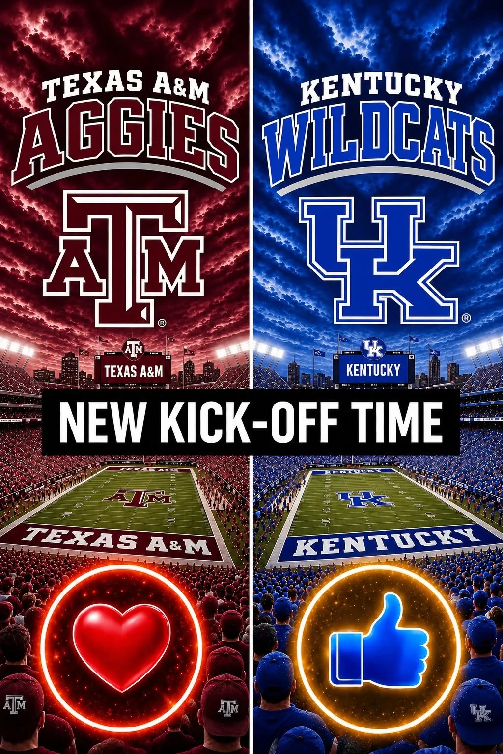 “CANCEL YOUR SATURDAY PLANS!” — COLLEGE FOOTBALL DROPS A SCHEDULE BOMB: Texas A&M Aggies vs. Kentucky Wildcats Set to Shake the Season
