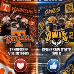 BREAKING — KICKOFF TIME SUDDENLY CHANGED: ESPN has just put college football fans on high alert after announcing a major last-minute adjustment to the broadcast schedule for the highly anticipated showdown between the Tennessee Volunteers and Kennesaw State Owls. The unexpected change means supporters of both teams need to update their calendars immediately to make sure they don’t miss kickoff. With anticipation already building around this matchup, ESPN’s latest scheduling announcement has quickly become a major talking point among fans.