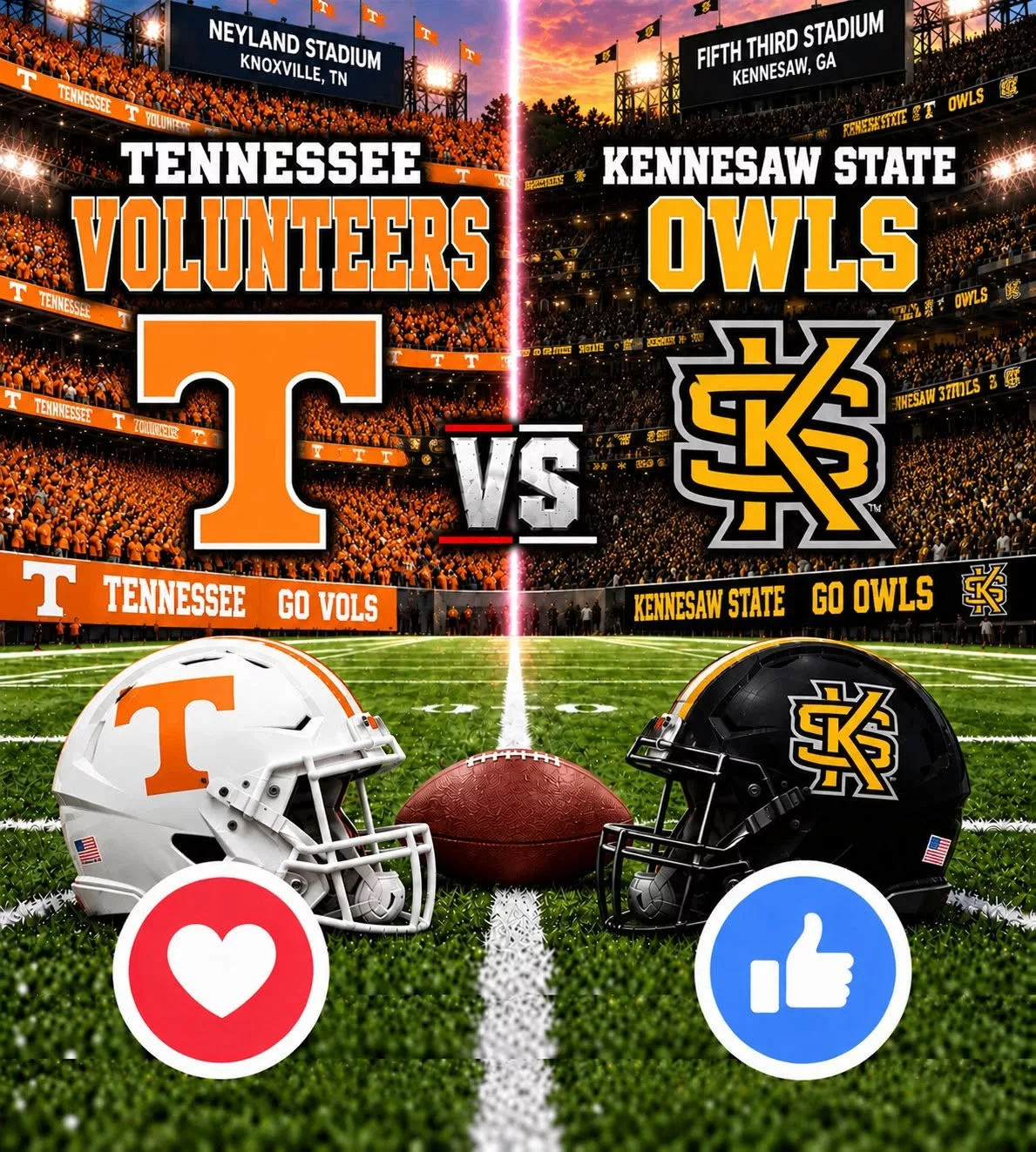 Cover Image for HOW TO WATCH — KICKOFF TIME: College football fans are turning their attention to the highly anticipated showdown between the Tennessee Volunteers and Kennesaw State Owls. With excitement surrounding the matchup continuing to build, fans will want to know the kickoff time, TV channel, and live-streaming options so they don’t miss a single moment of the action.
